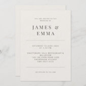 Minimalist Botanical | Warm White 招待状 (正面/裏面)