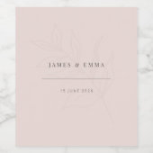 Minimalist Botanical Wedding |ウォーム ブラッシュ ワインラベル (シングルラベル)