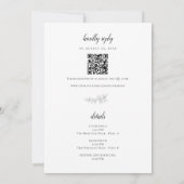 Minimalist Botanical Wedding Elegant QR Code 招待状 (裏面)