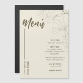 Minimalist Botanical Wedding Menu Card マグネット招待状 (正面/裏面)
