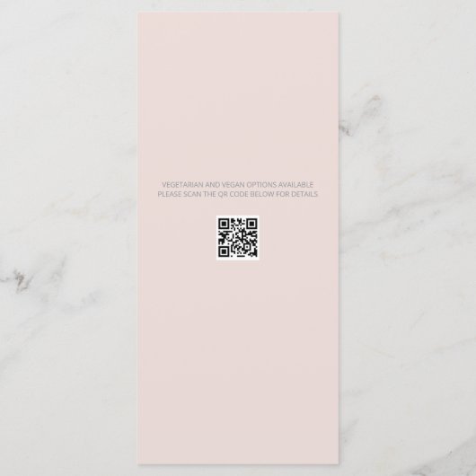 Minimalist Botanical Wedding Menu | Warm Blush メニュー (裏面)