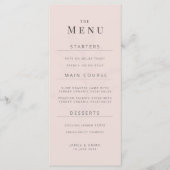 Minimalist Botanical Wedding Menu | Warm Blush メニュー (正面)