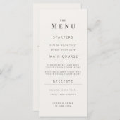 Minimalist Botanical Wedding Menu | Warm White メニュー (正面/裏面)
