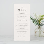 Minimalist Botanical Wedding Menu | Warm White メニュー (スタンド正面)