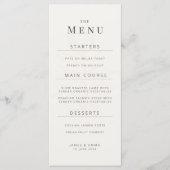 Minimalist Botanical Wedding Menu | Warm White メニュー (正面)
