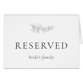 Minimalist Botanical Wedding Reserved Seating Card (正面横)