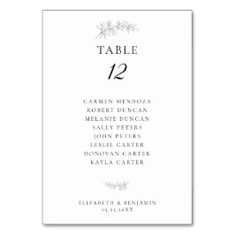 Minimalist Botanical Wedding Seating Chart Budget テーブルナンバー