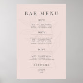 Minimalist Botanical Wedding Sign Poster ポスター (正面)