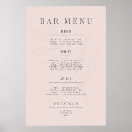 Minimalist Botanical Wedding Sign Poster ポスター