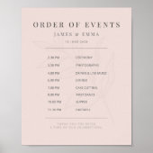 Minimalist Botanical Wedding Sign | Warm Blush ポスター (正面)