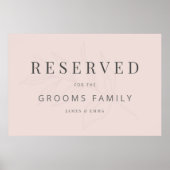 Minimalist Botanical Wedding Sign Warm Blush ポスター (正面)