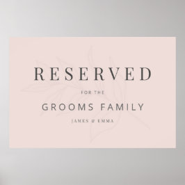 Minimalist Botanical Wedding Sign Warm Blush ポスター