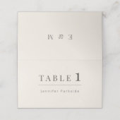 Minimalist Botanical Wedding | Soft Beige プレイスカード (外部開封)