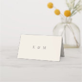 Minimalist Botanical Wedding | Soft Beige プレイスカード (裏面)