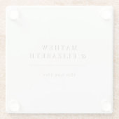 Minimalist botanical Wedding  | Warm White ガラスコースター (裏面)