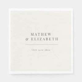Minimalist botanical Wedding | Warm White スタンダードランチョンナプキン
