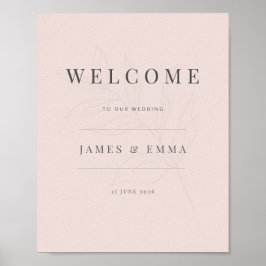 Minimalist Botanical Welcome Sign | Warm Blush ポスター