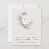 Minimalist Botanical Wreath Wedding 出欠カード (正面)