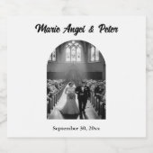 Minimalist Boutique Arch Photo Wedding Champagne  スパークリングワインラベル (シングルラベル)