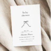 Minimalist Bow Baby Shower Invitation 招待状