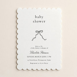 Minimalist Bow Baby Shower Invitation 招待状