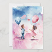 Minimalist Boy or Girl Balloon Gender Reveal 招待状 (裏面)