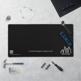 Minimalist Branded Dark Black and White Desk Mat デスクマット