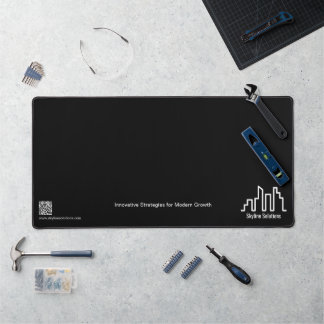 Minimalist Branded Dark Black and White Desk Mat デスクマット