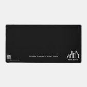 Minimalist Branded Dark Black and White Desk Mat デスクマット (正面)