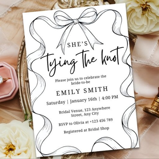 Minimalist Bridal Shower Invitation Template, She' 招待状