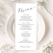Minimalist Bridal Shower Menu Card Template メニュー