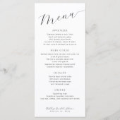 Minimalist Bridal Shower Menu Card Template メニュー (正面)