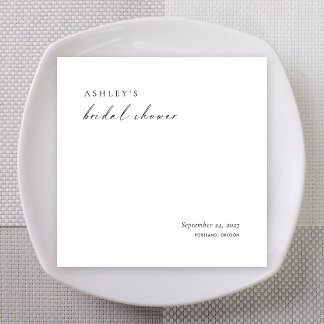 Minimalist Bridal Shower Napkins | Modern Elegant スタンダードカクテルナプキン