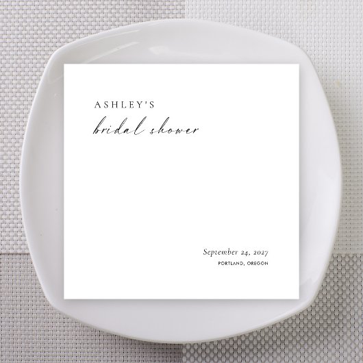 Minimalist Bridal Shower Napkins | Modern Elegant スタンダードカクテルナプキン