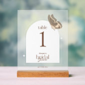 Minimalist Bridal Shower Table Number Frosted アクリルサイン (ニュートラル)