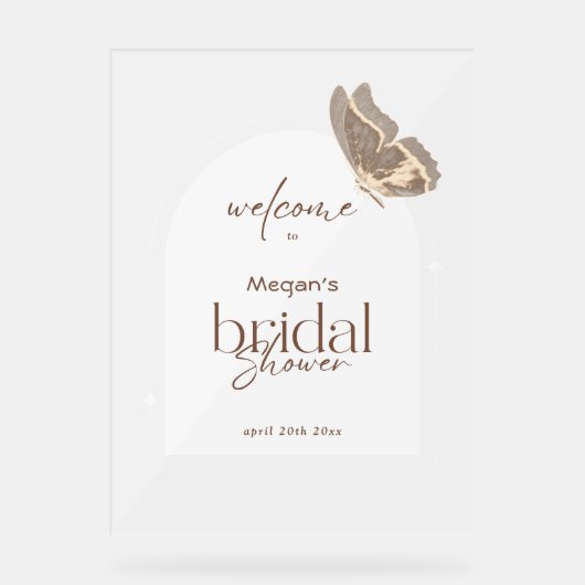Minimalist Bridal Shower Welcome Arch Frosted アクリルサイン (正面)