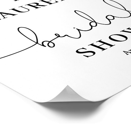 Minimalist Bridal Shower welcome sign ポスター (角)