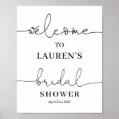 Minimalist Bridal Shower welcome sign ポスター (正面)
