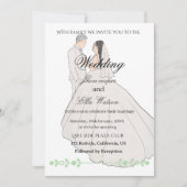 Minimalist Bride and Groom Wedding Illustration 招待状 (正面)