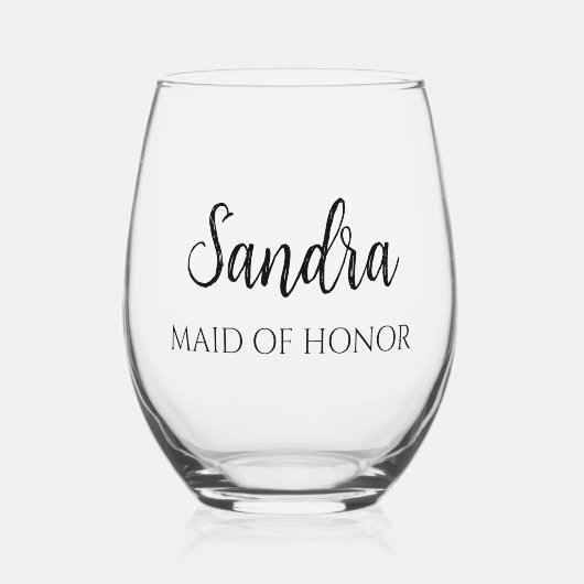 Minimalist Bridesmaid Gift ステムなしワイングラス (正面)