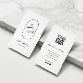 Minimalist Brow Artist Business Card with QR Code 名刺