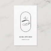 Minimalist Brow Artist Business Card with QR Code  名刺 (正面)