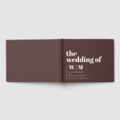 Minimalist Brown Chocolate Ivory Wedding ゲストブック (全面)