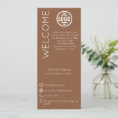 Minimalist Brown Church Connection Card 招待状 (スタンド正面)