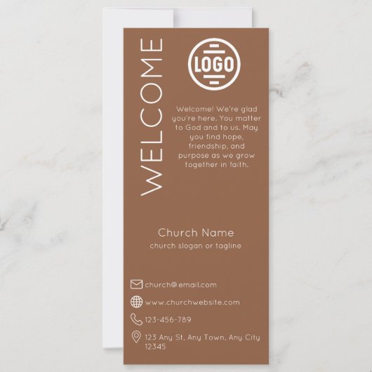Minimalist Brown Church Connection Card 招待状 (正面)