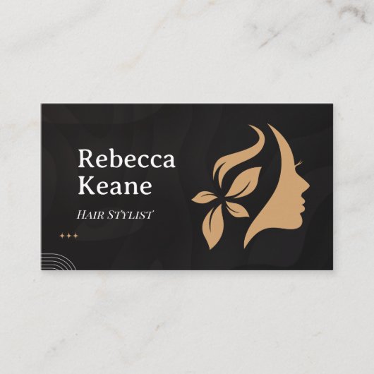 Minimalist Brown Gold Hair Stylist Modern 名刺 (正面)