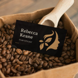 Minimalist Brown Gold Hair Stylist Modern 名刺