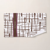 Minimalist Brown Linework Personalized | Dink Well ハンドタオル (ハンドタオル)