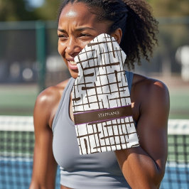 Minimalist Brown Linework Personalized | Dink Well ハンドタオル