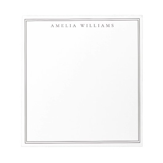 Minimalist Brown Monogram Two Border ノートパッド (正面)